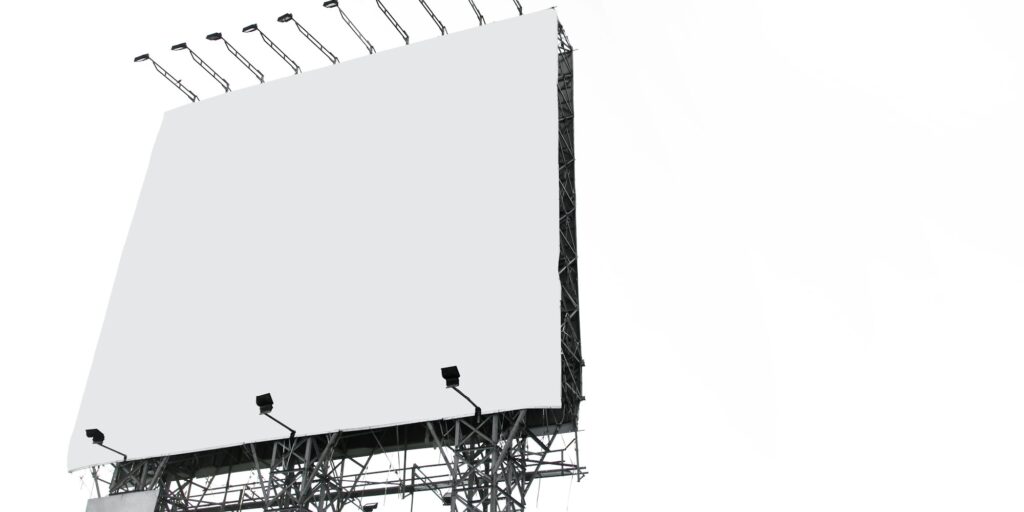 Big white blank billboard