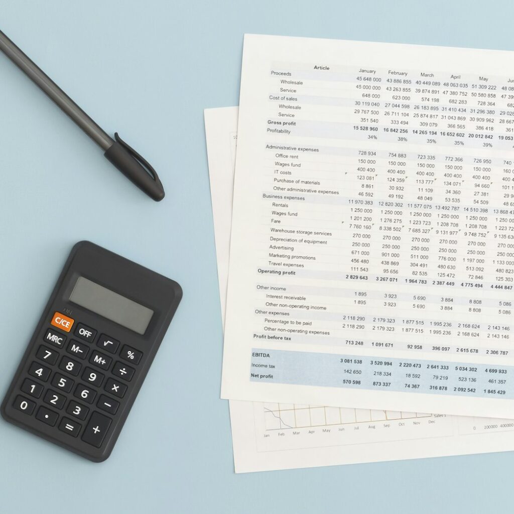 Business financial report on table. Financial development, Banking Account, Statistics