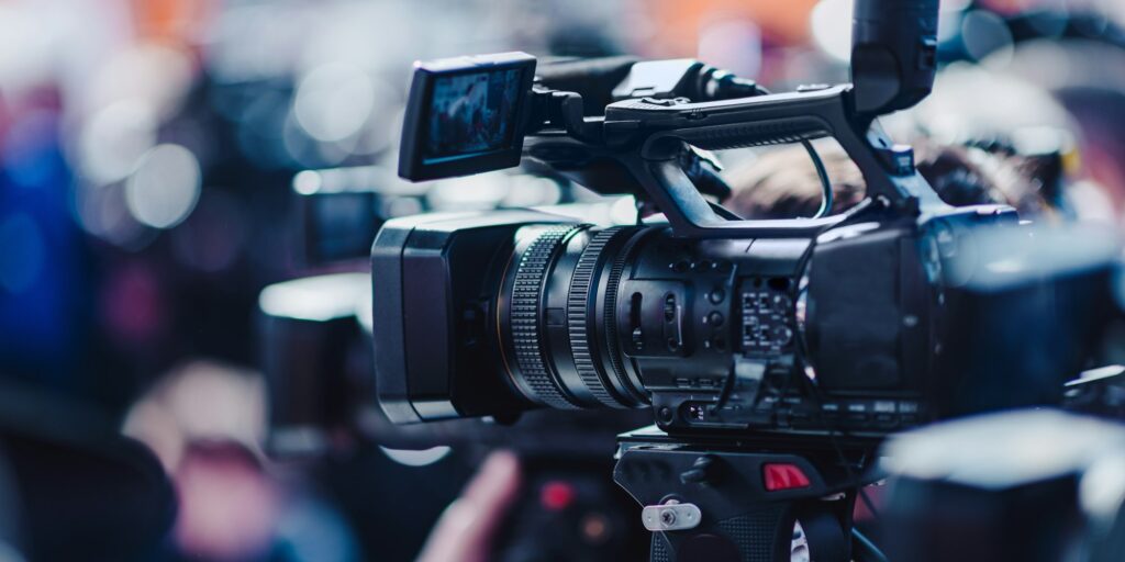 Camera at a press conference